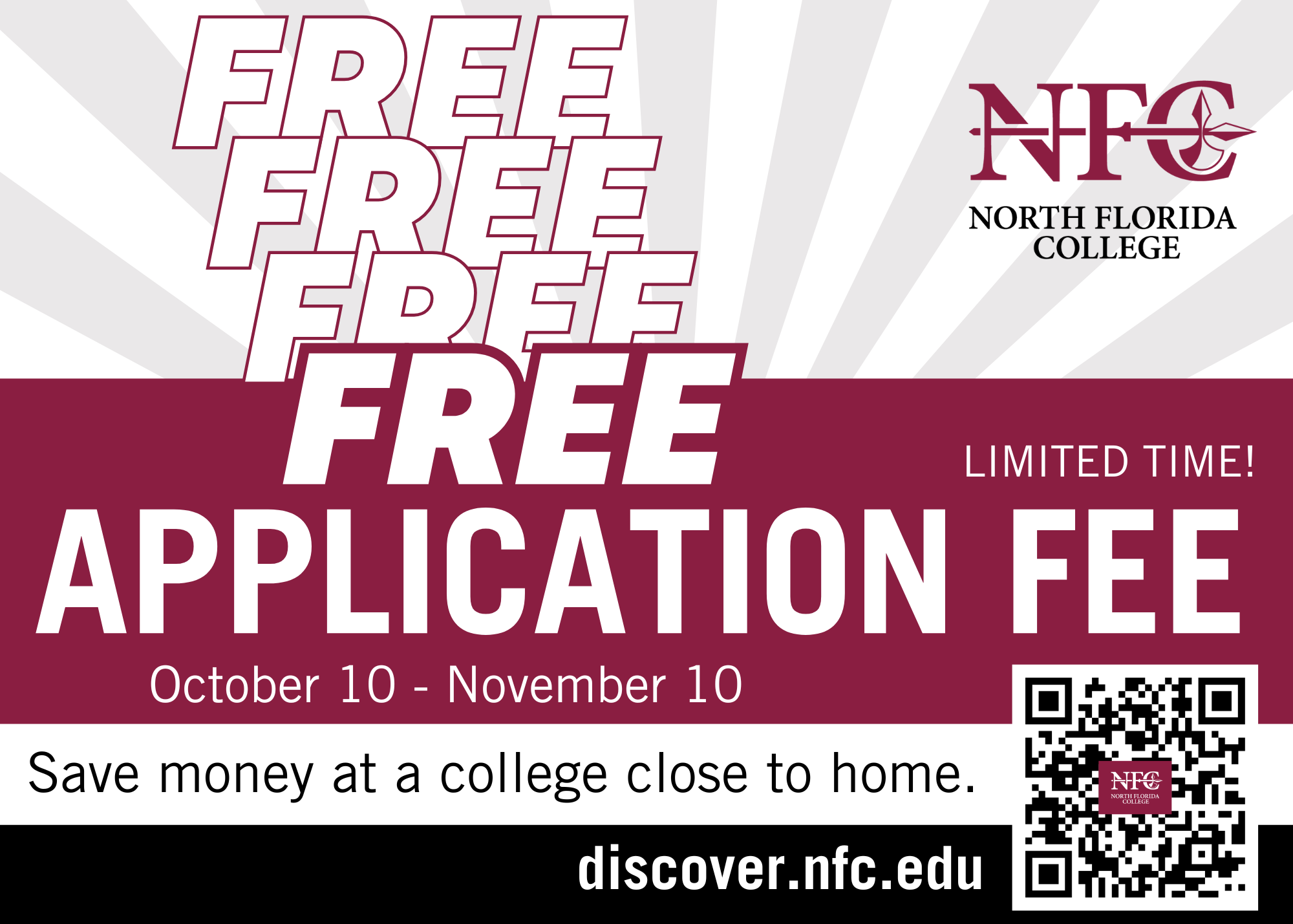 Free Application fee