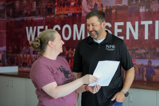 Tyler Coody, VP Employee Services and Katie Terry, Coordinator of Graduation and Enrollment Services
